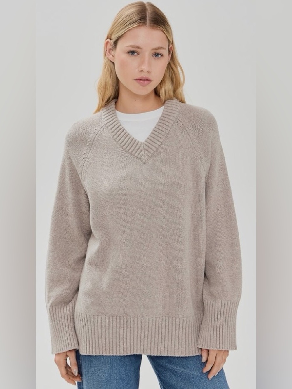 Z Supply Boulevard Sweater in Heather Taupe